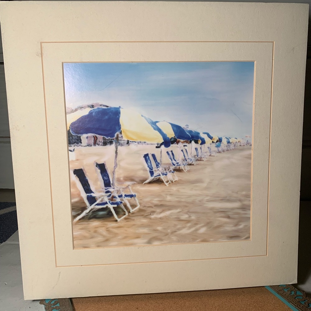Beach Umbrella Watercolor Print
